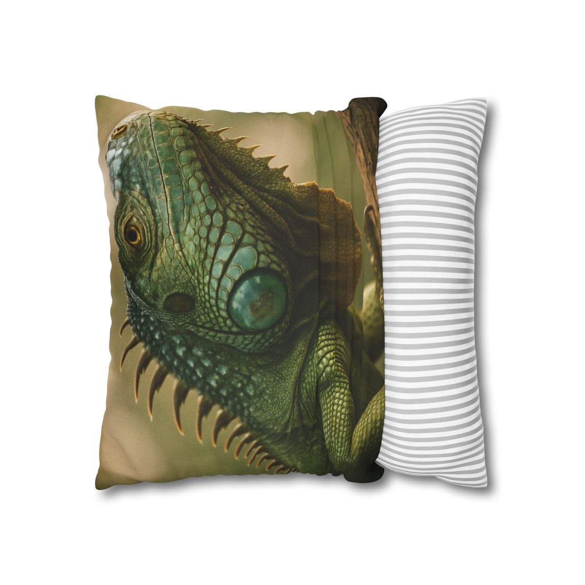 Sunlit Armor Green Iguana comfortable bedding pillow covers