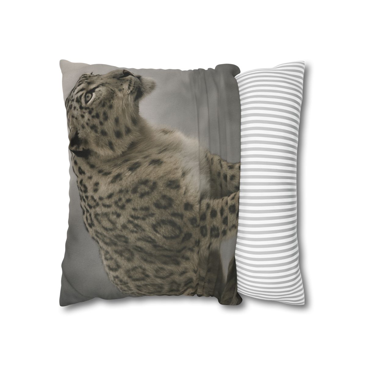 Silent Sentinel Snow Leopard designer print pillow cases