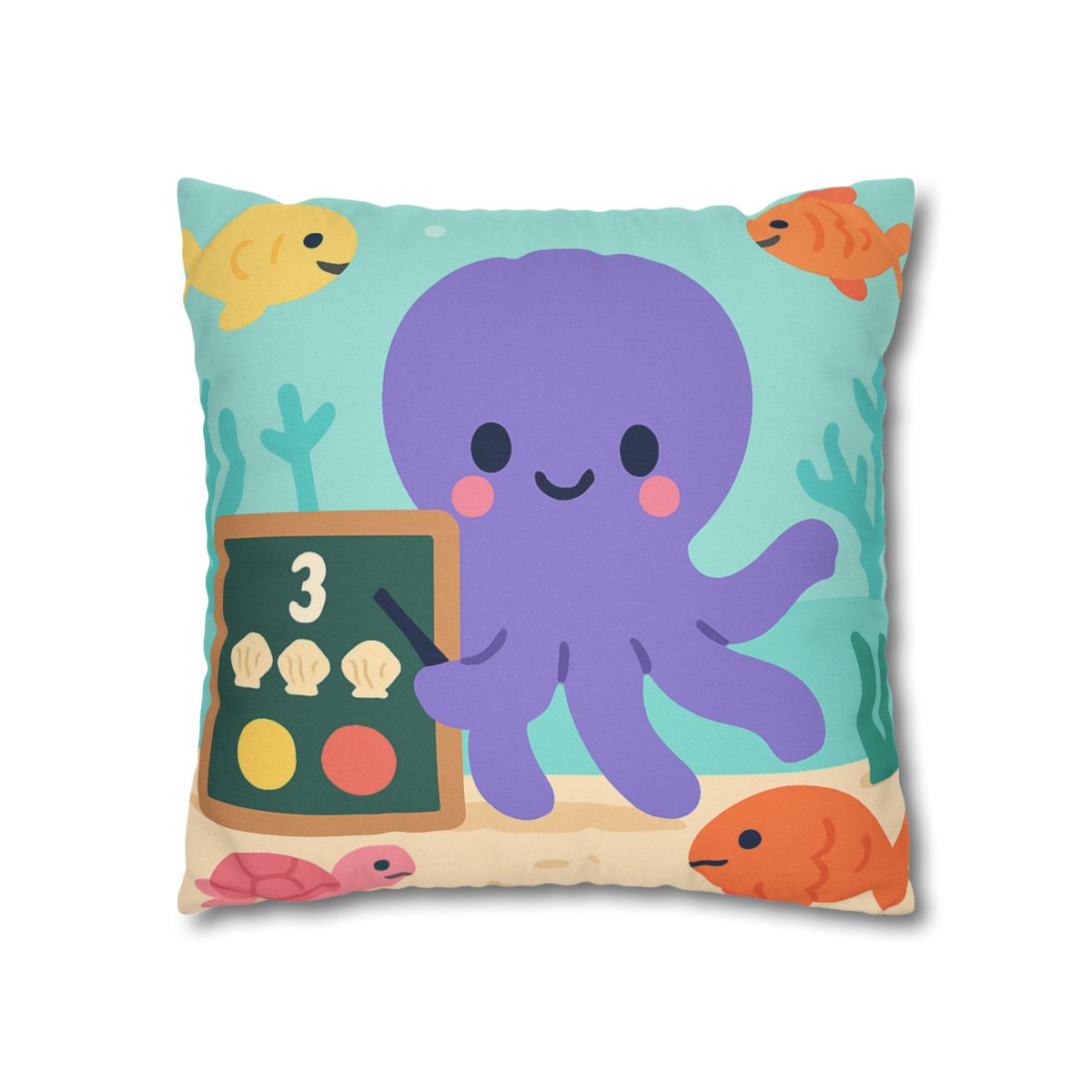 Coral Classroom Octopus custom pillow cases