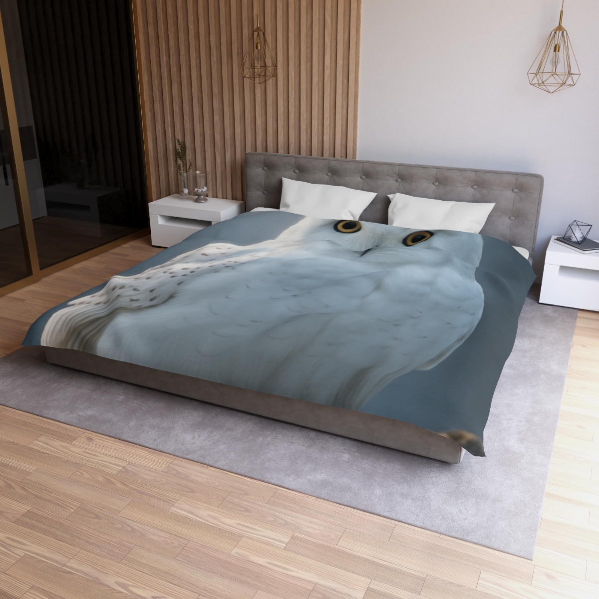 Twilight Watcher Snowy Owl unique patterned duvets