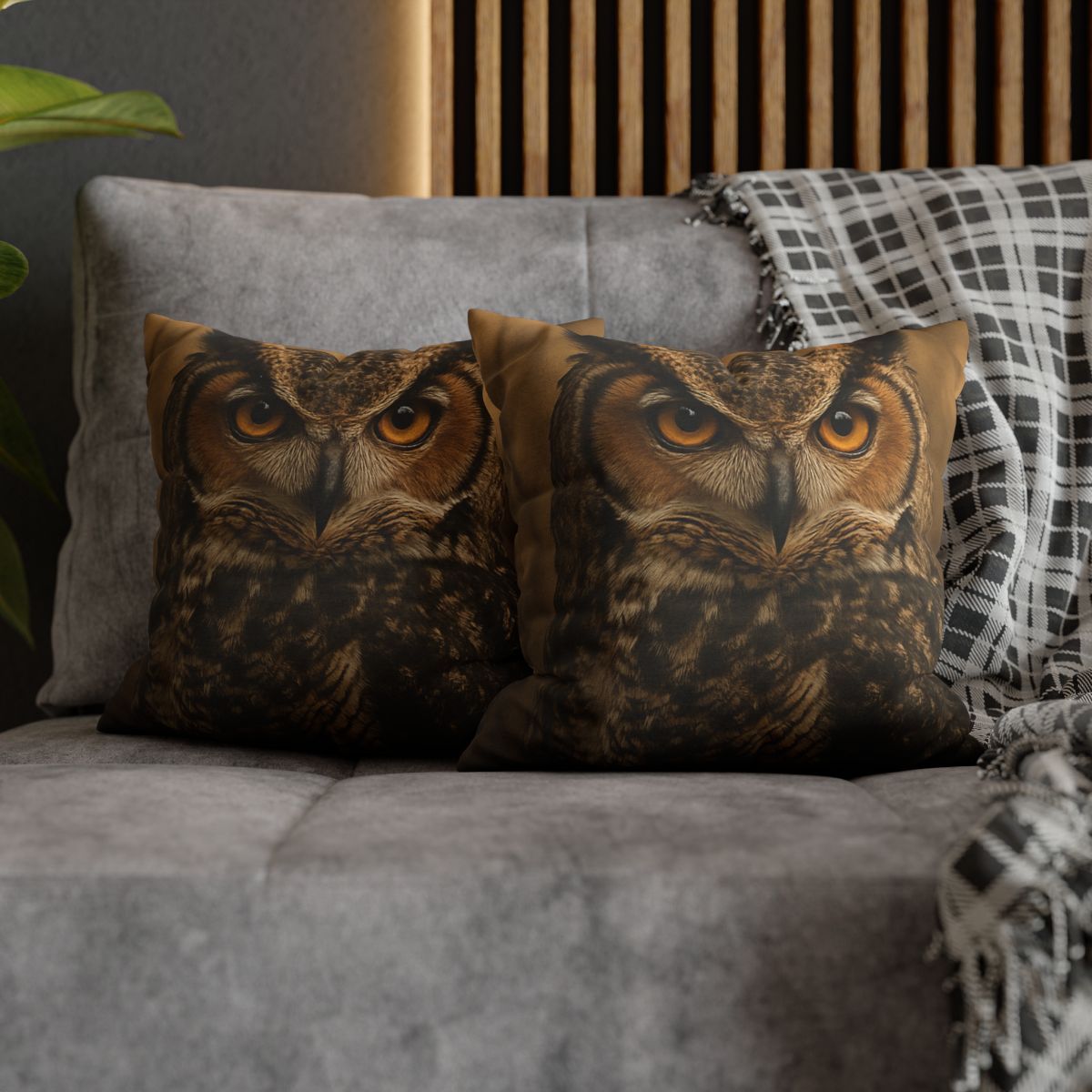 Amber Vigil Great Horned Owl personalized pillow covers