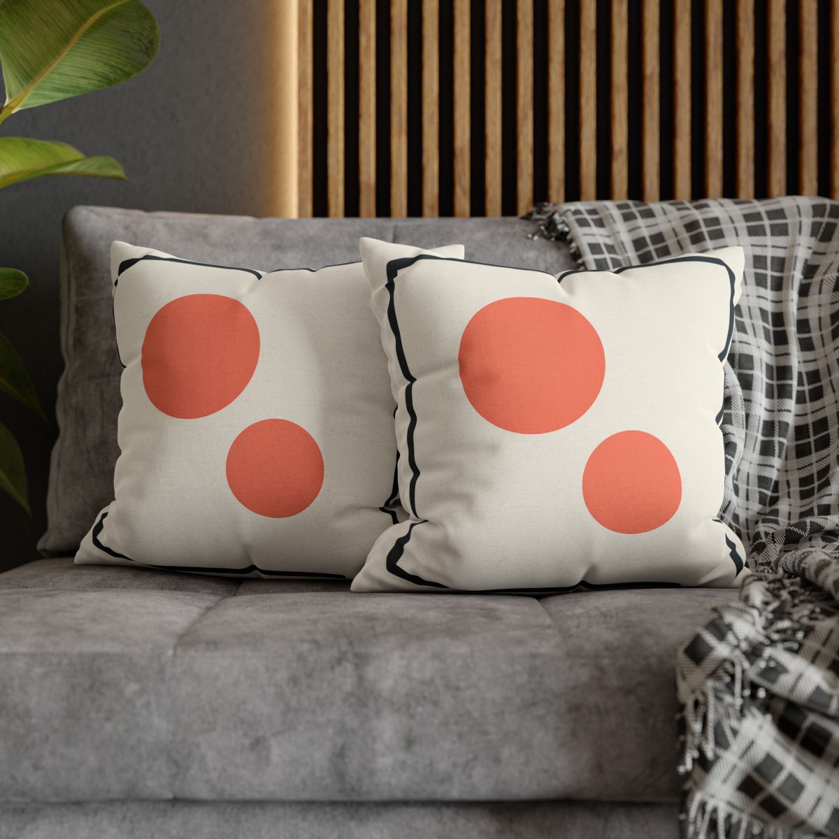 Asymmetric Frame Gap With Two Discs soft cotton pillow cases