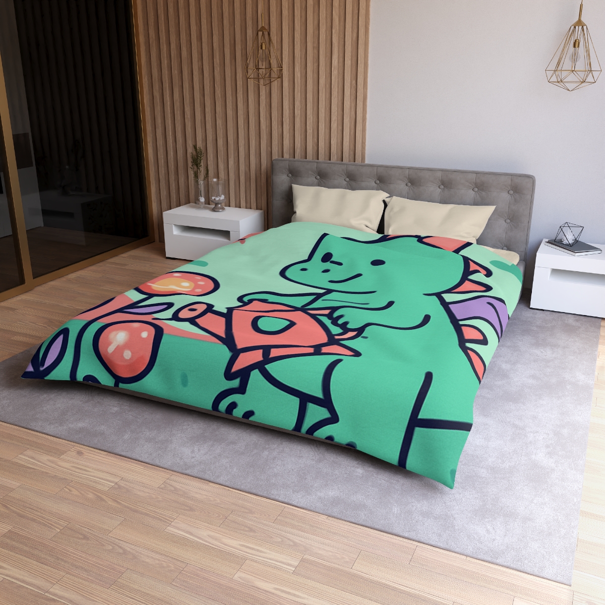 Cosmic Garden Dragon designer printed duvets