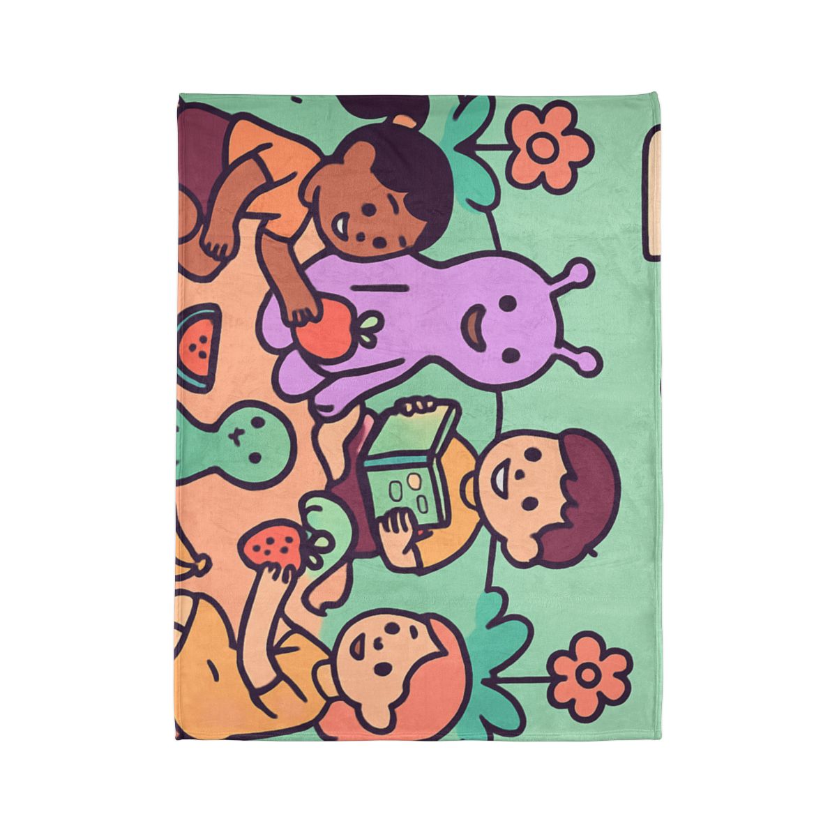 Galactic Garden Picnic personalized cozy blankets