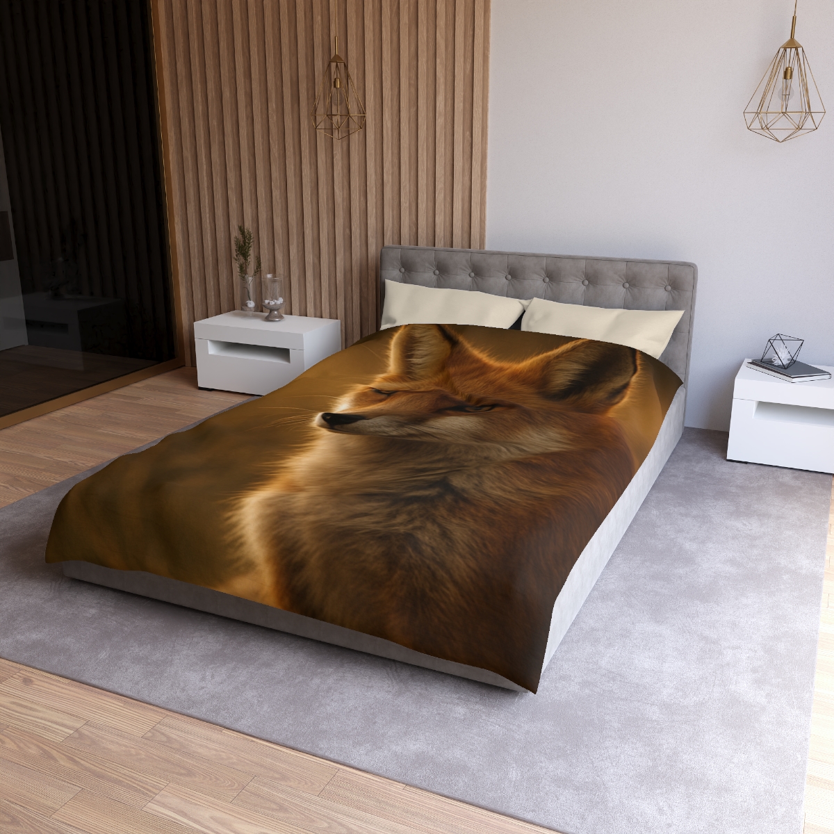 Crimson Whisper Red Fox stylish duvet covers