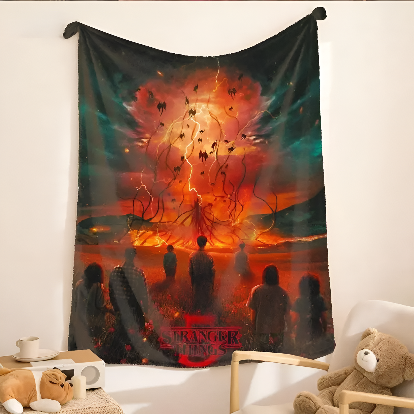 Stranger Things Season 5 Blanket Wrap Up the Final Battle – Stranger Things 5 Blanket, Where Courage Meets Comfort Super Soft Flannel Fleece,Christmas and Halloween Gifts Lightweight Cozy Plush for Sofa Couch Bed Travel.