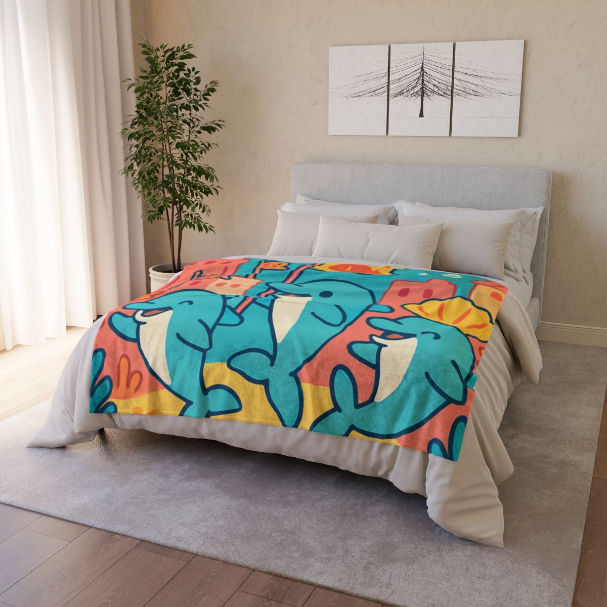 Coral City Dolphin Parade unique gift blankets