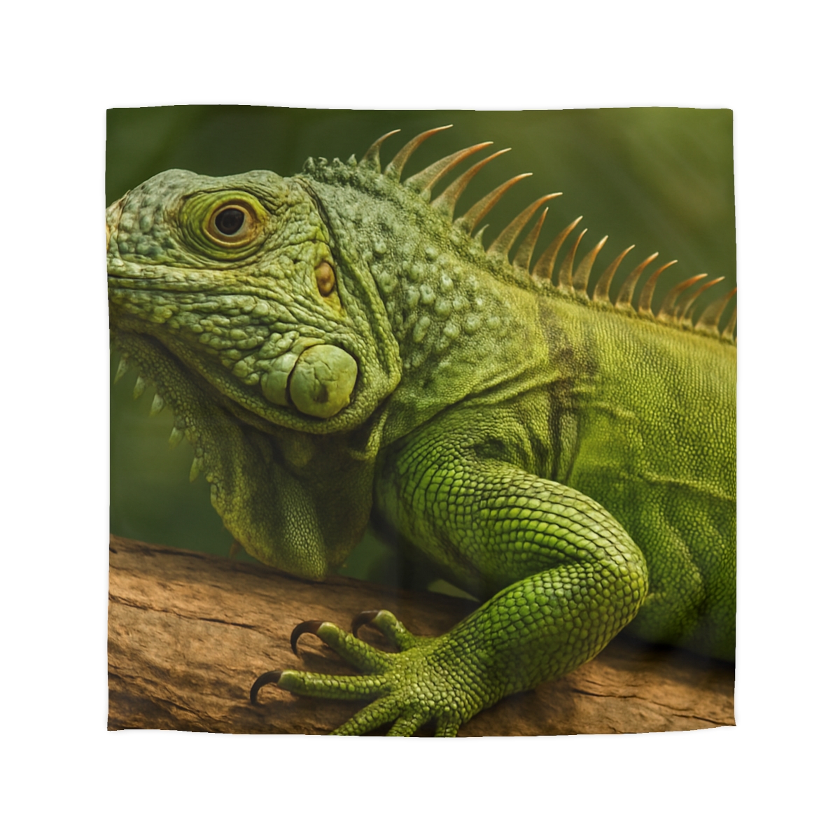 Verdant Stillness Green Iguana personalized bedding duvets