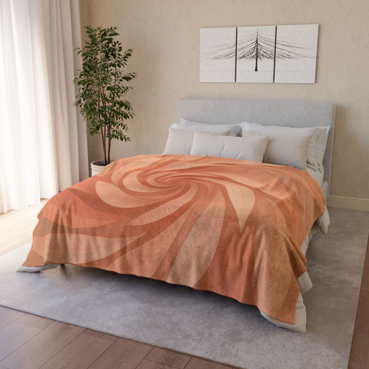 Petal Spiral Harmony soft fleece blankets
