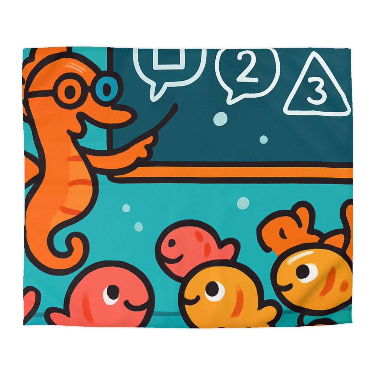 Coral Classroom With The Seahorse Teacher custom duvets