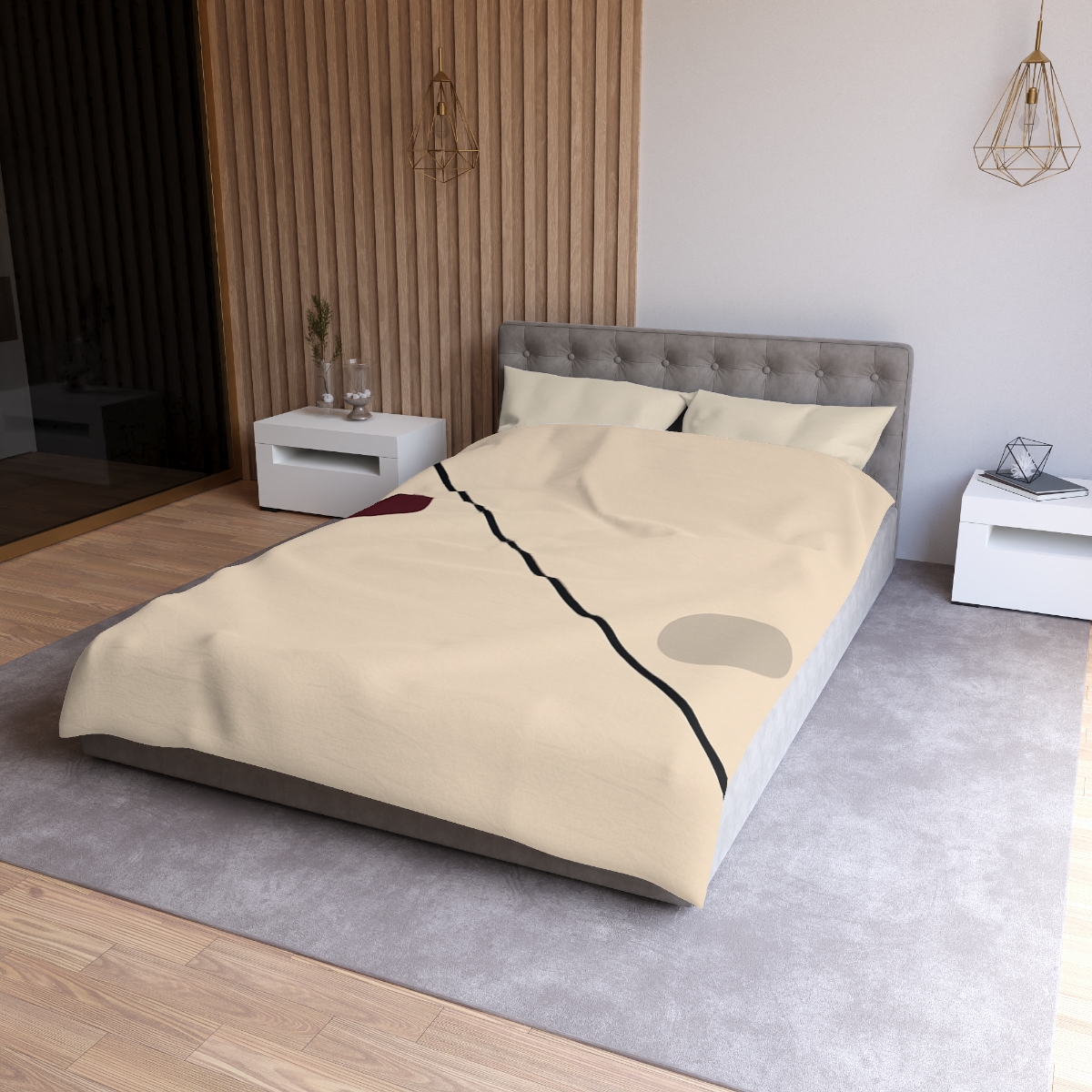 Diagonal Line And Twin Circles soft comforter duvets