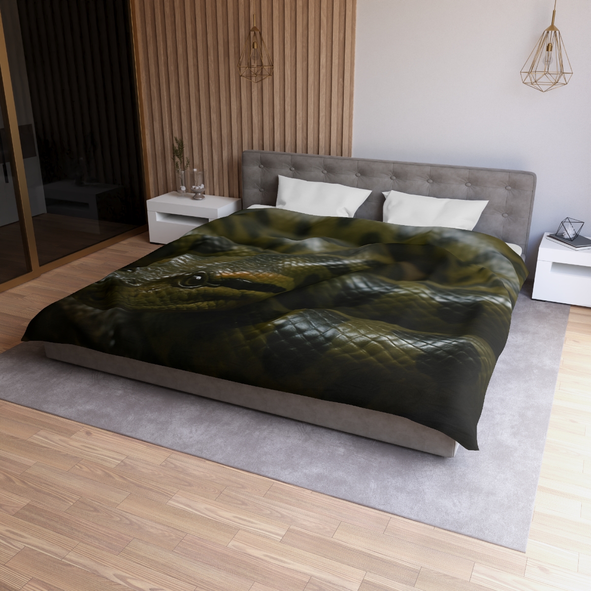 Shadow Coil Green Anaconda personalized bedding duvets