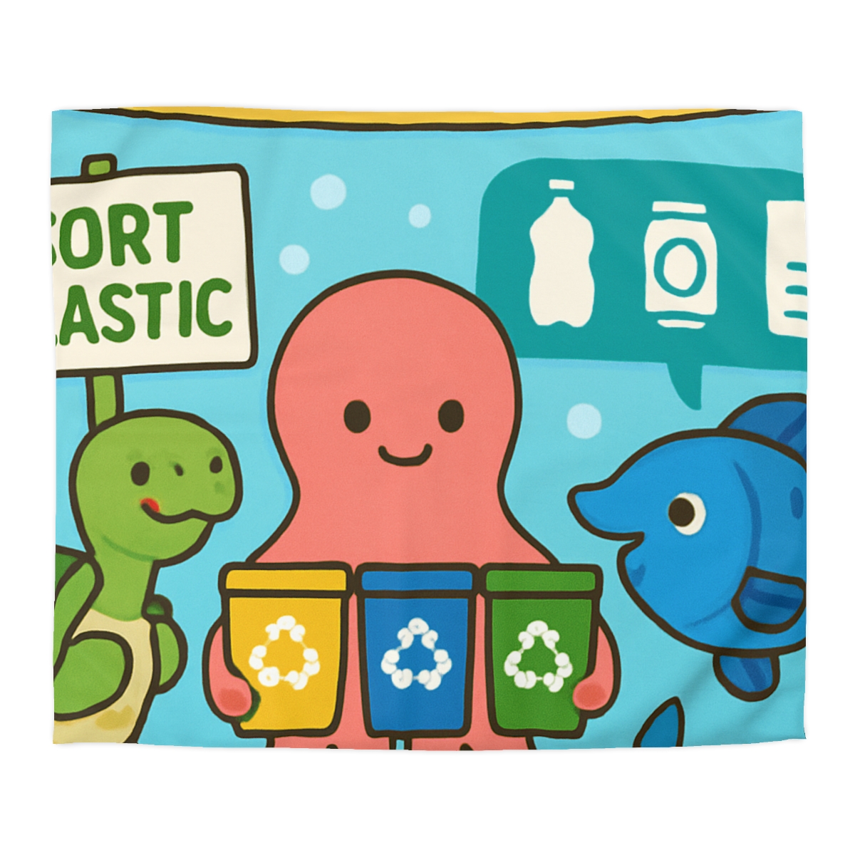 Coral Reef Recycling Parade unique patterned duvets