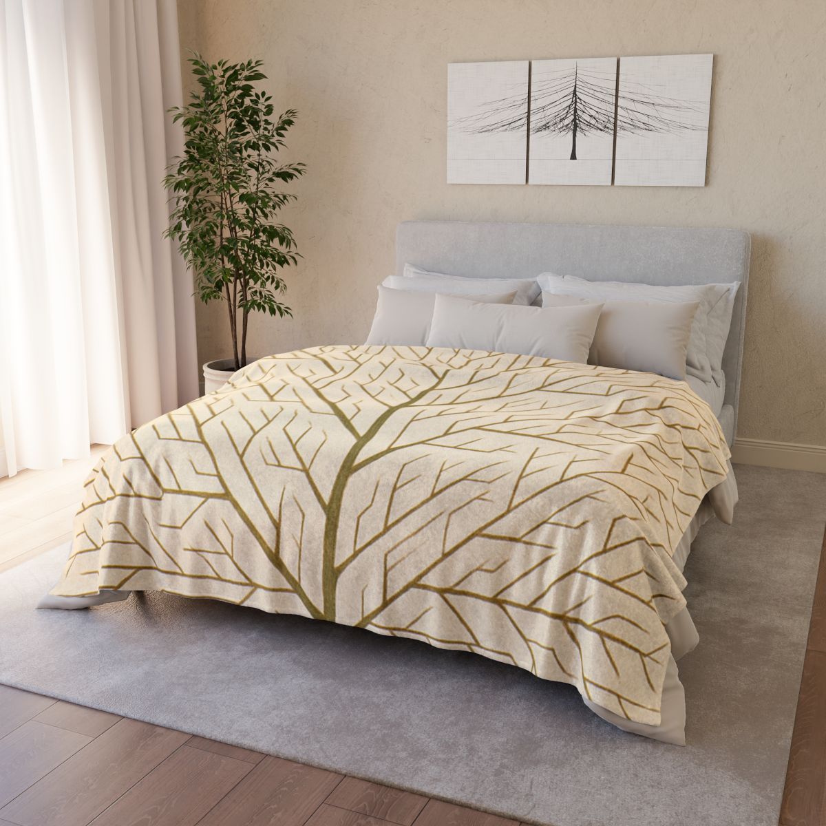 Branch Fractal Network decorative home blankets