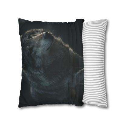 Moonlit Sentinel Gray Wolf personalized pillow covers