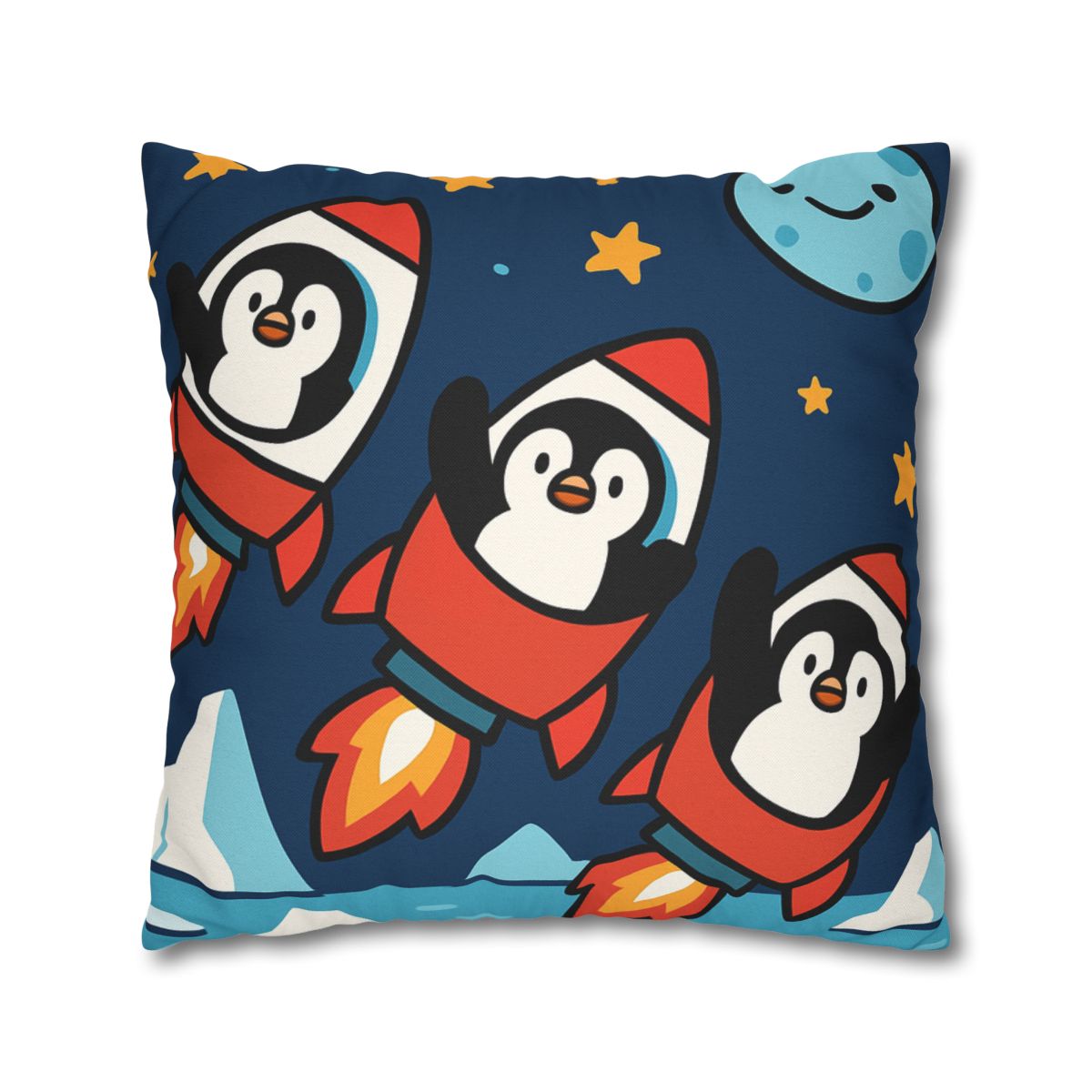 Rocket Penguin Crew soft cotton pillow cases