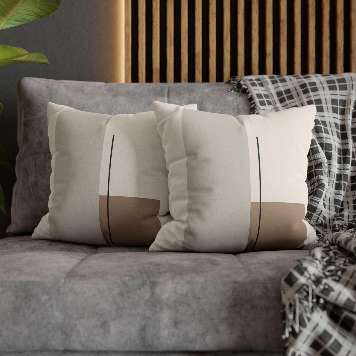 Offset Rectangle Pair With Line custom pillow cases