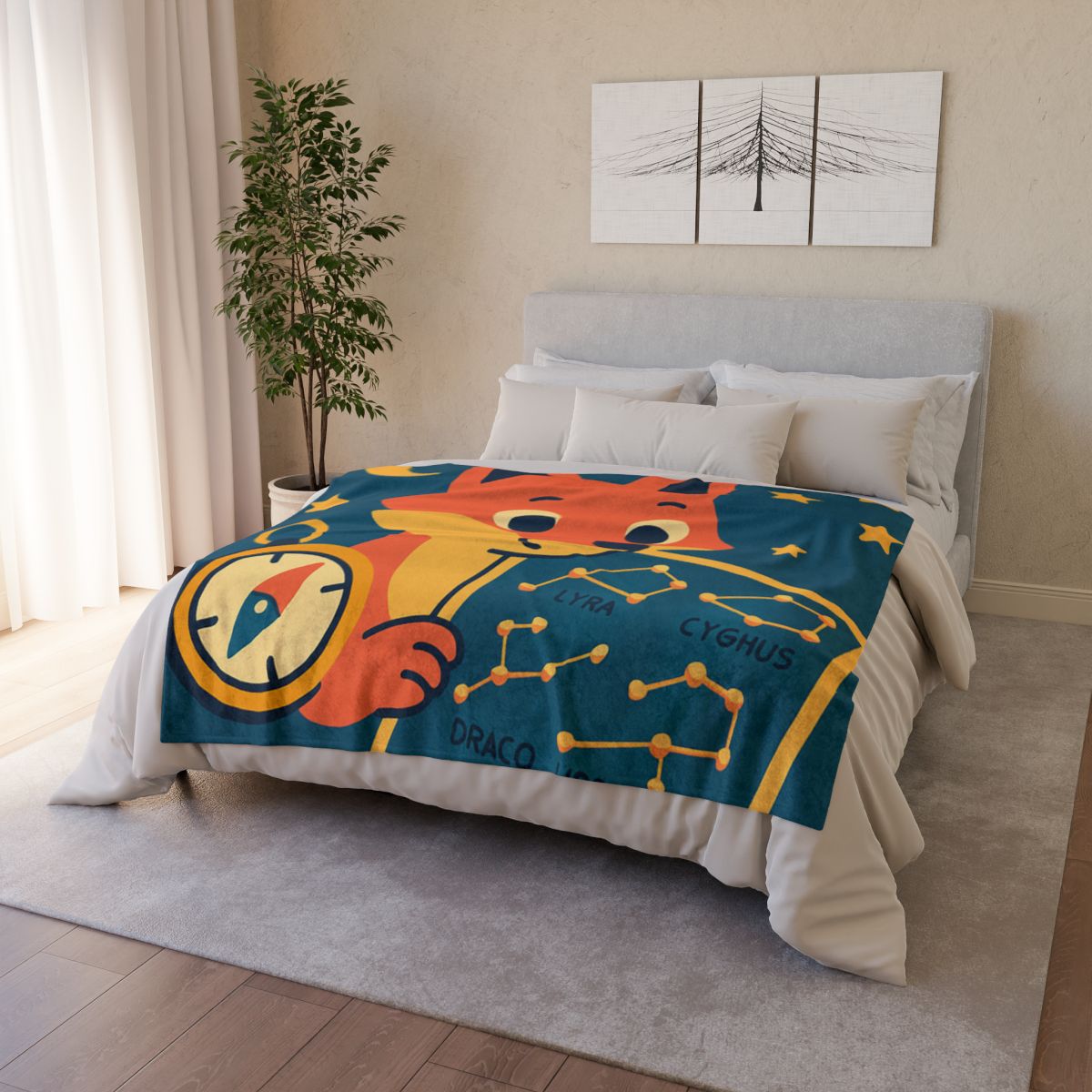 Star Map Explorer Fox decorative home blankets