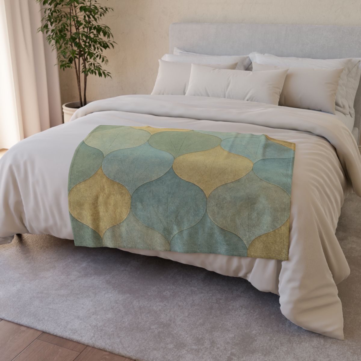 Petal Overlay Fresco designer printed blankets