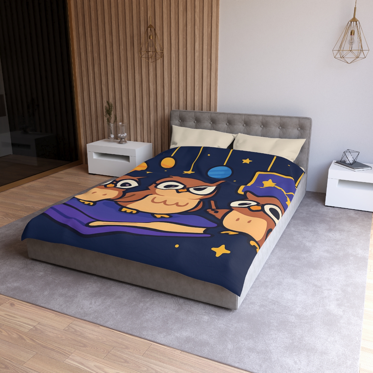 Galaxy Library Of The Wise Owls warm winter duvets