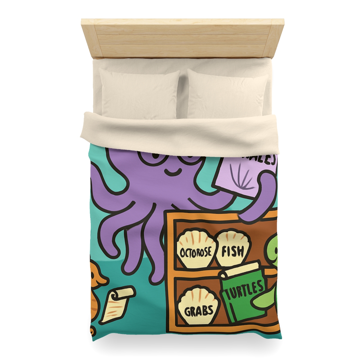 Undersea Library Of The Curious Octopus duvets for gifts