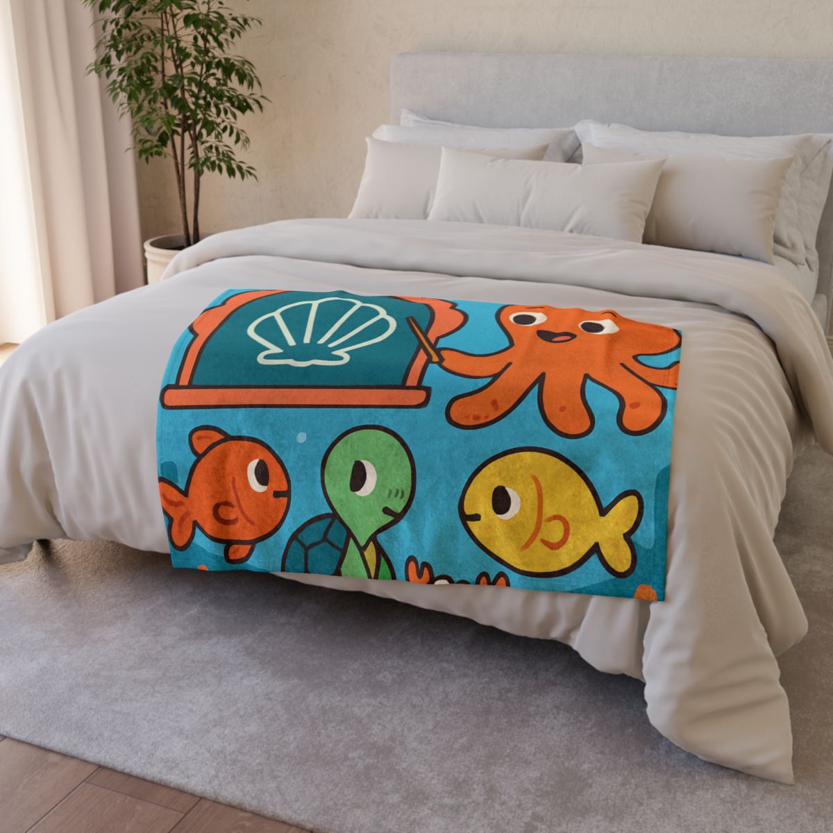Coral Classroom Under The Sea personalized cozy blankets