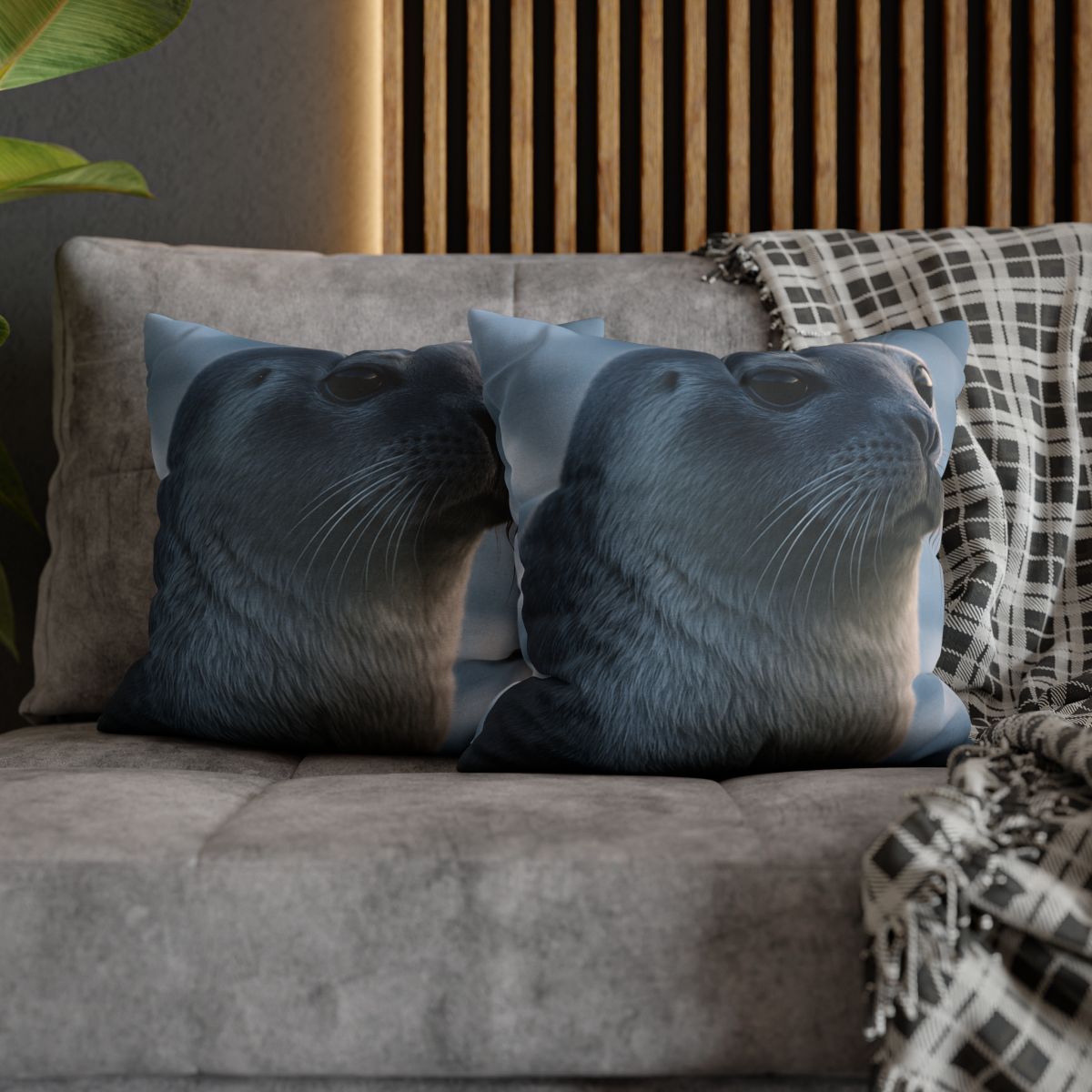 Moonlit Gaze Harp Seal custom pillow cases