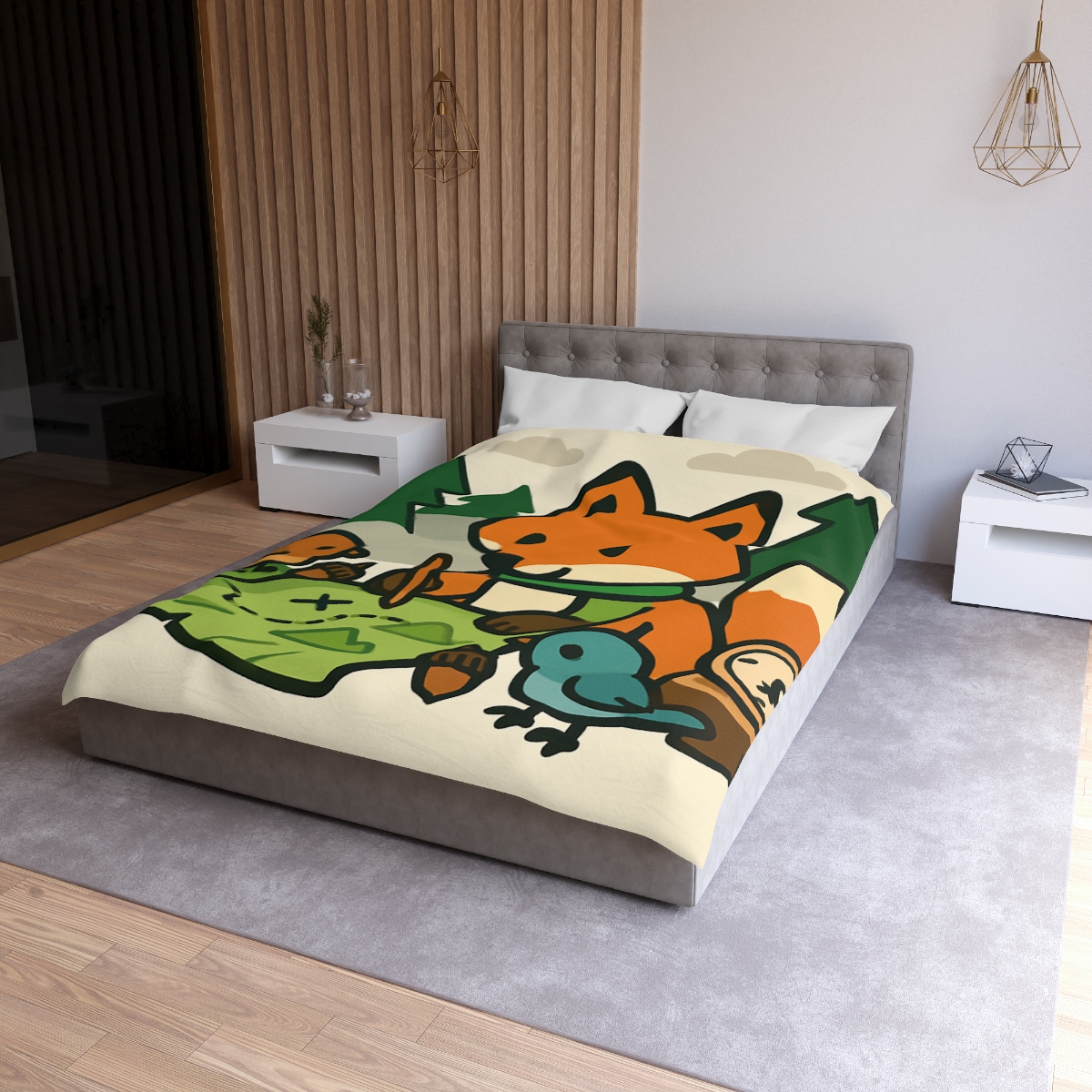 The Map Making Fox In Misty Pines duvets for gifts