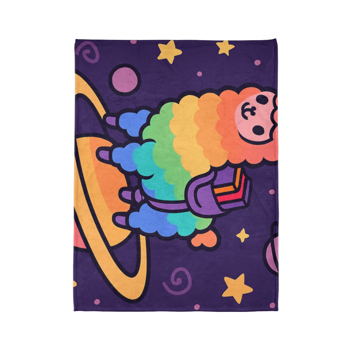 Galaxy Riding Rainbow Llama warm winter blankets