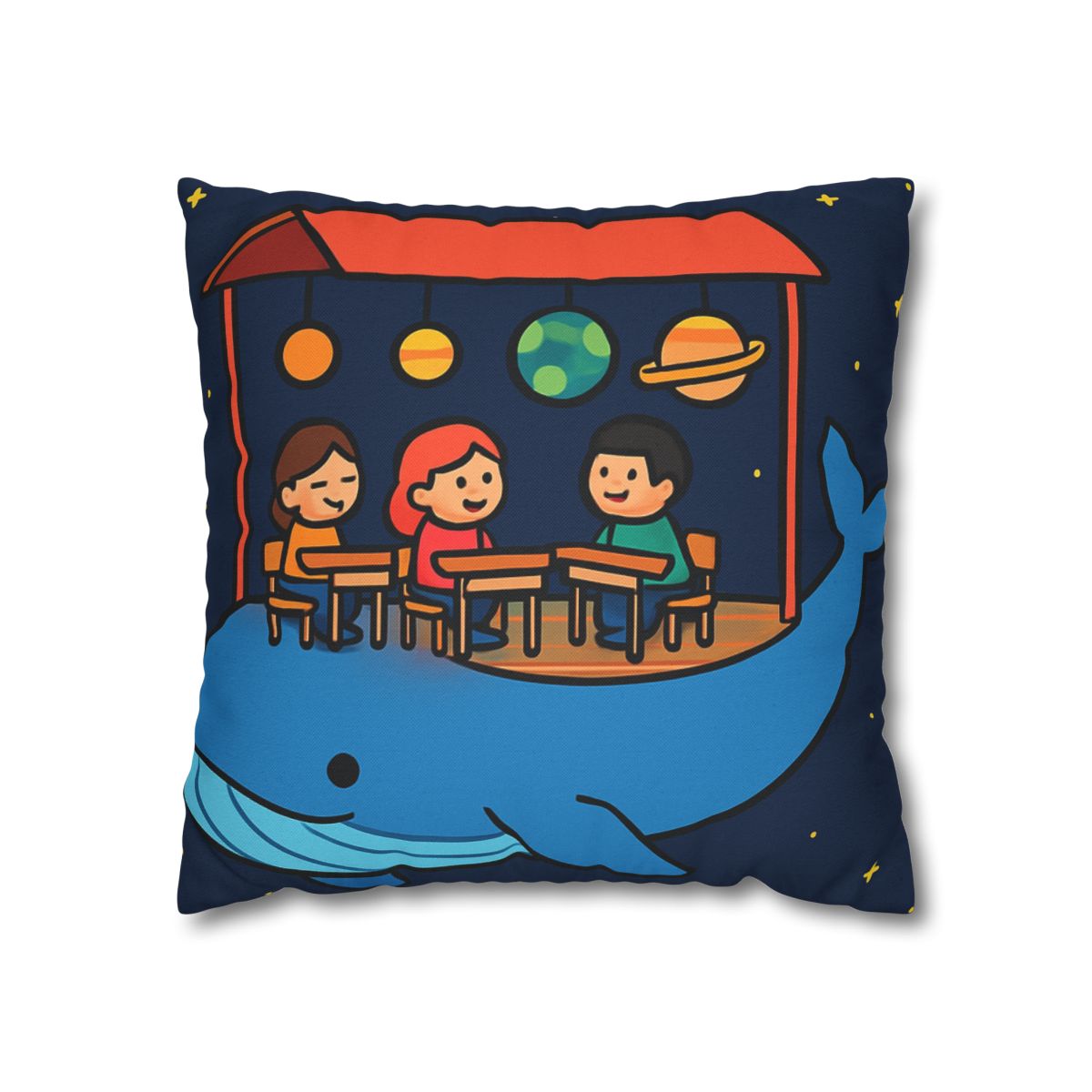 Cosmic Whale Classroom personalized pillow covers