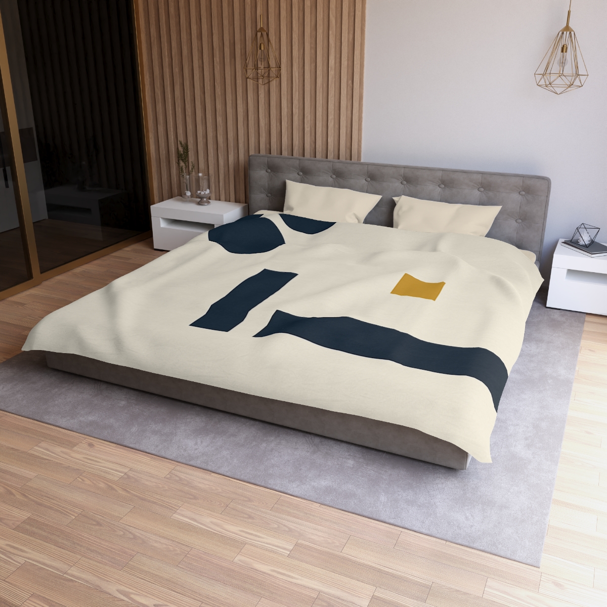 Quiet Triad And Offset Bars unique patterned duvets