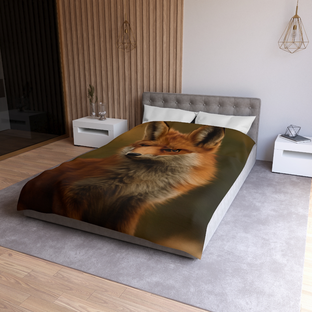 Crimson Whisper Red Fox unique patterned duvets