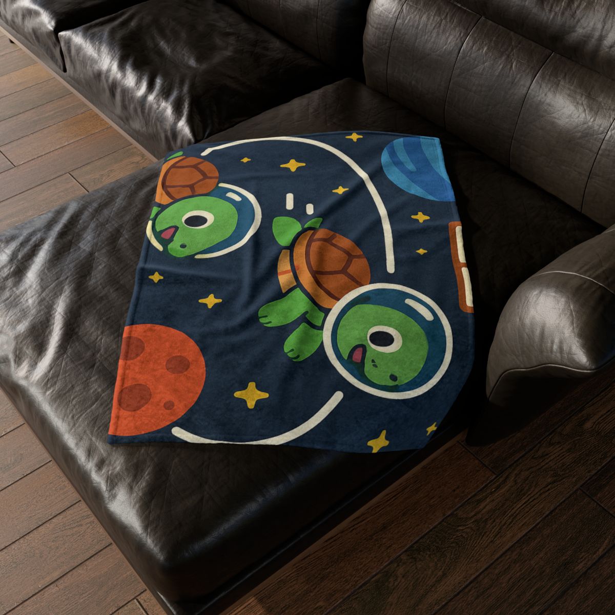 Time Dilation Turtle Race Across Star Track trendy patterned blankets