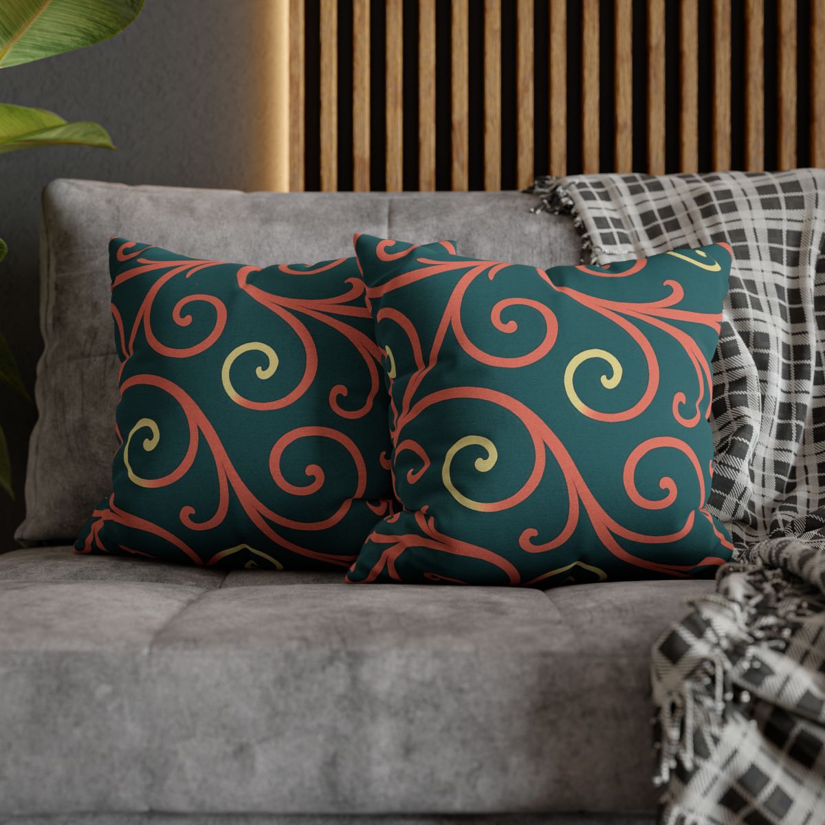 Curling Tendril Wave personalized pillow covers