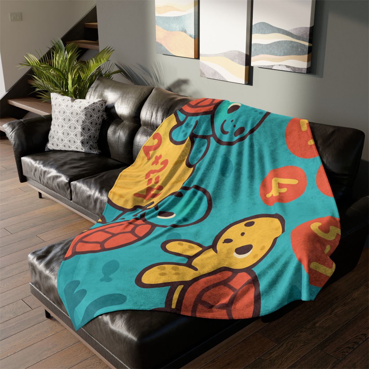 Coral Reef Math Turtles warm winter blankets