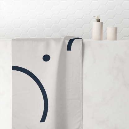 Triptych Arcs With Central Signal Dot designer printed towels