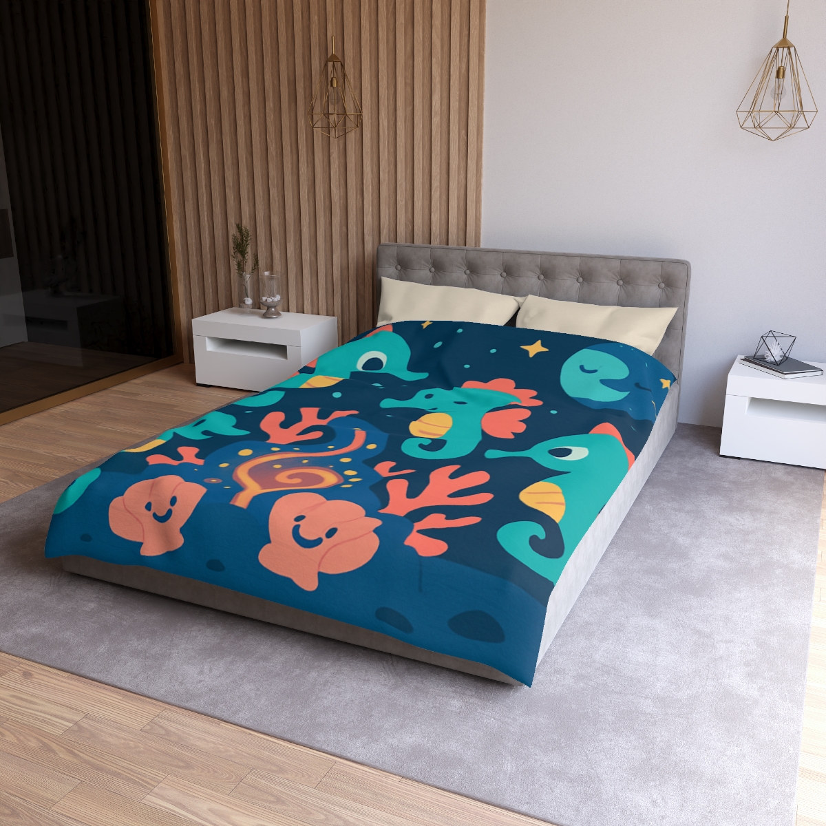 Cosmic Coral Carnival custom duvets