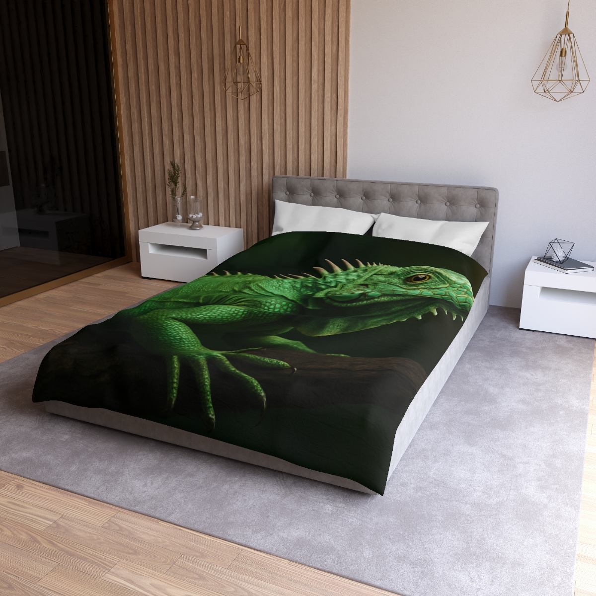 Mirror Glide Green Iguana duvets for gifts