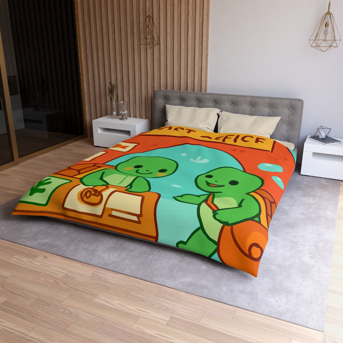 Coral Reef Post Office Run By Sea Turtles unique patterned duvets