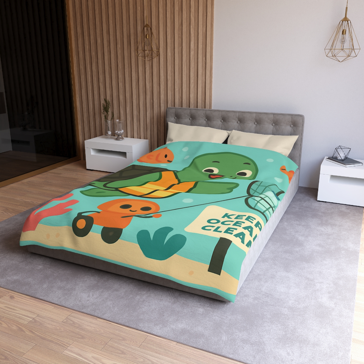 Coral Cleanup Turtle Patrol soft comforter duvets