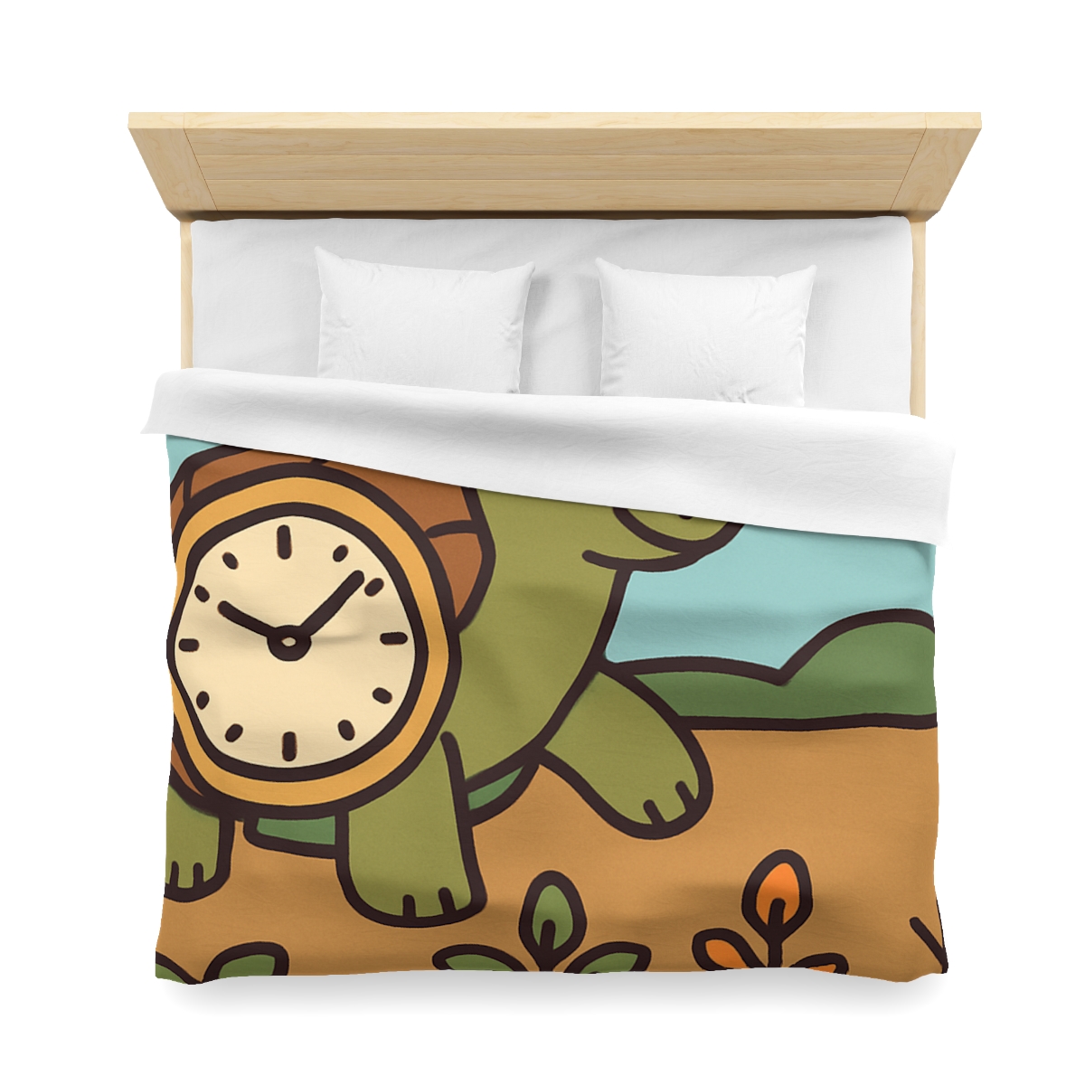 Time Travel Turtle Garden designer printed duvets
