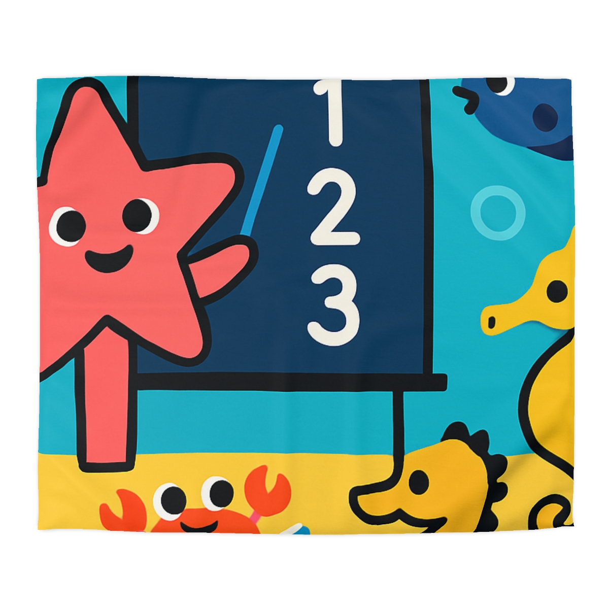 Starfish Schoolhouse Adventure designer printed duvets