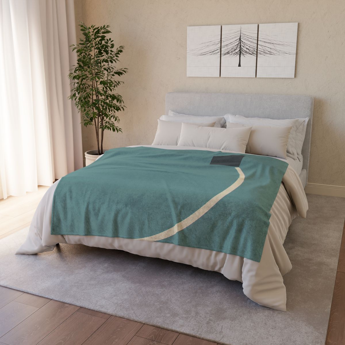 Negative Space Corner Arc custom blankets