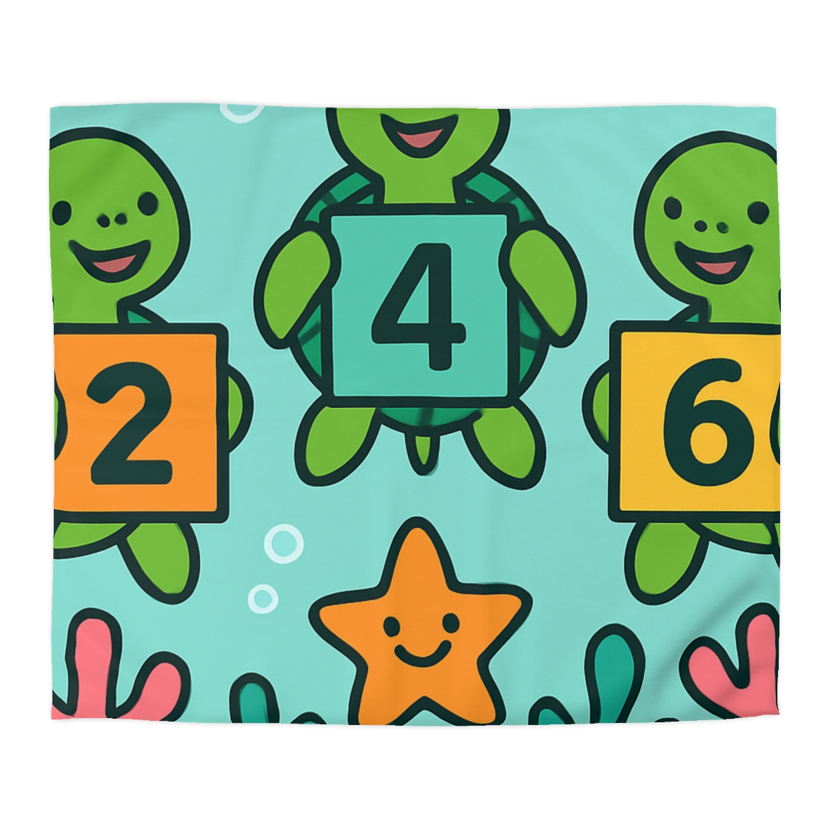 Coral Reef Math Parade Of Sea Turtles warm winter duvets