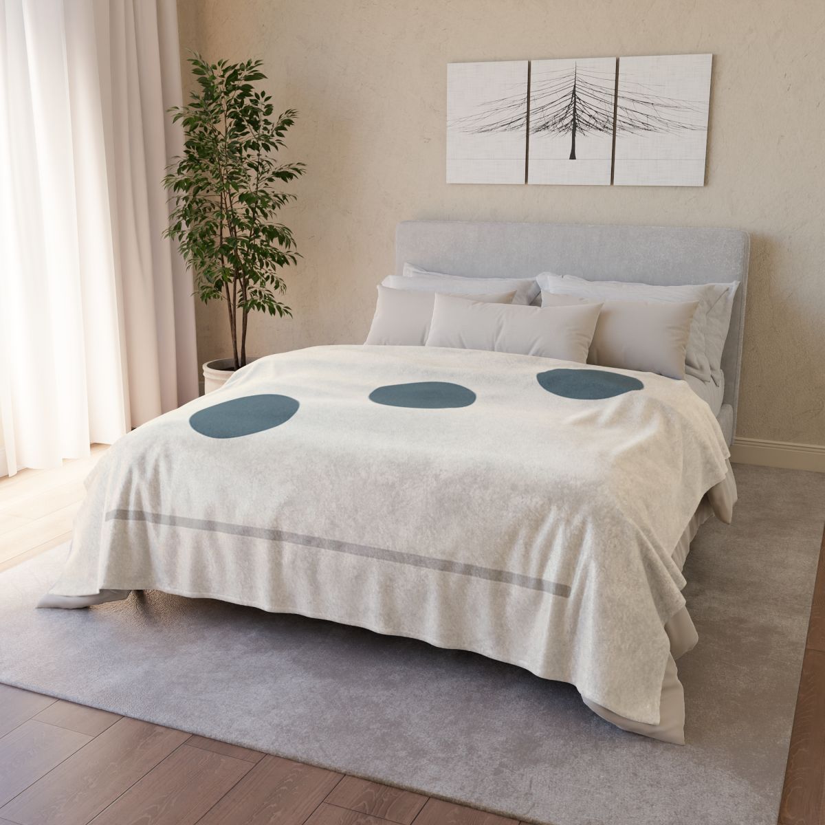 Diagonal Trio With Resting Line designer printed blankets