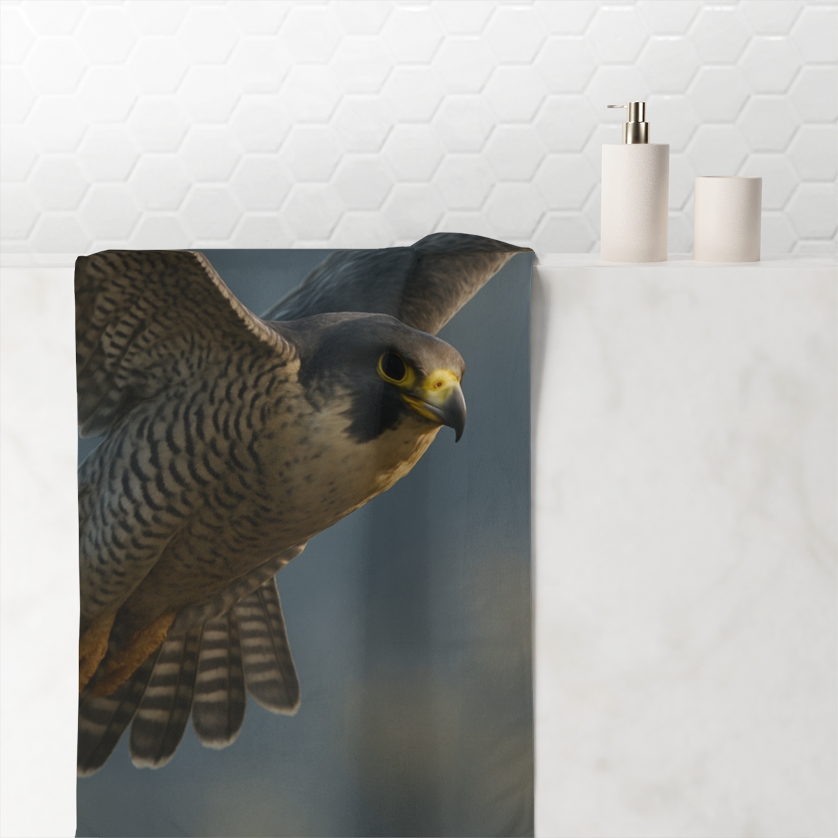 Shadow Glider Peregrine Falcon trendy hand towels