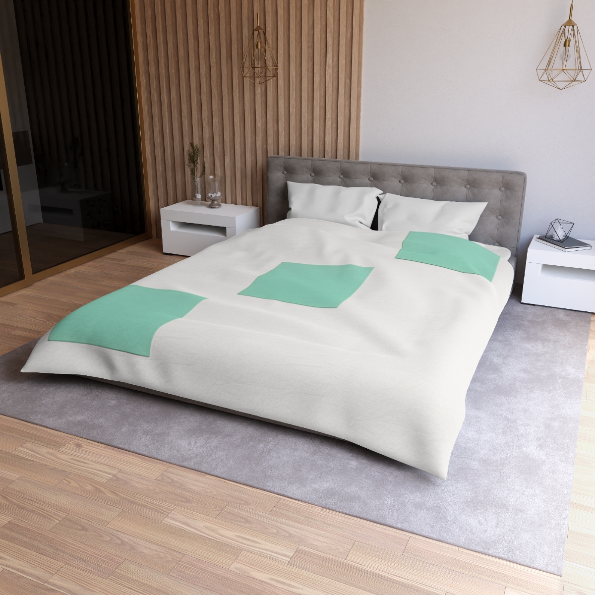 Offset Square Ladder Motif warm winter duvets