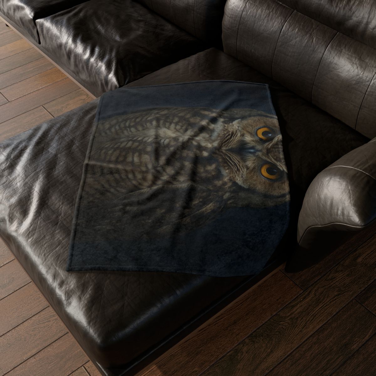 Silent Drift Great Horned Owl custom blankets