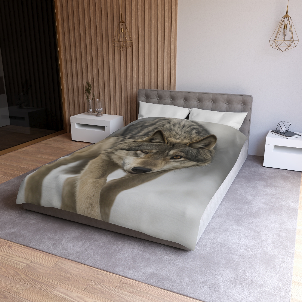 Silver Hush Gray Wolf unique patterned duvets