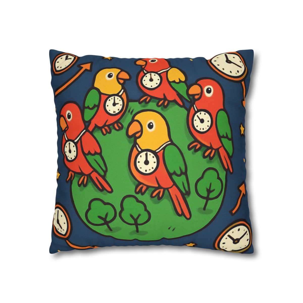 Time Traveling Parrot Planet designer print pillow cases